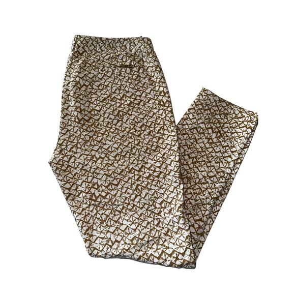 MICHAEL Michael Kors Ivory Cream & White Color Printed Pants 4 Pockets size 8 - Picture 1 of 6
